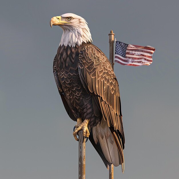 Photo l'aigle chauve surplombe le désert