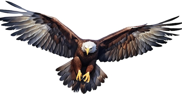 Un aigle chauve volant dans le ciel