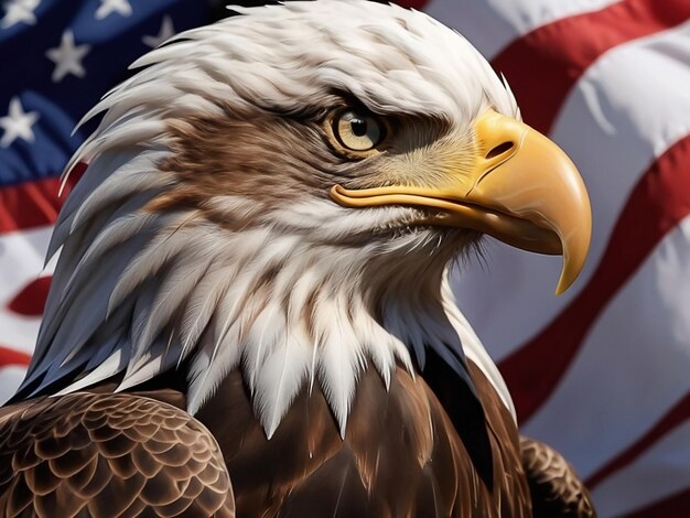 L'aigle dans le drapeau américain