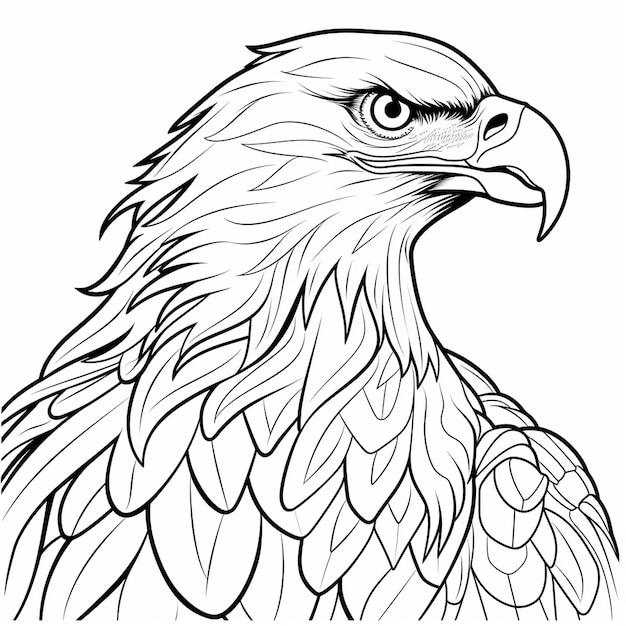 Photo l'aigle est un livre de coloriage kawaii.