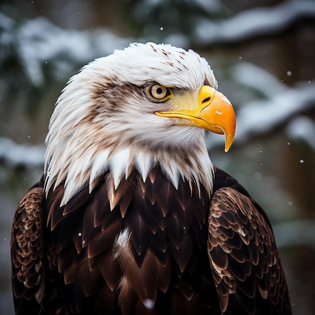 L'aigle majestueux dans l'étreinte de l'hiver