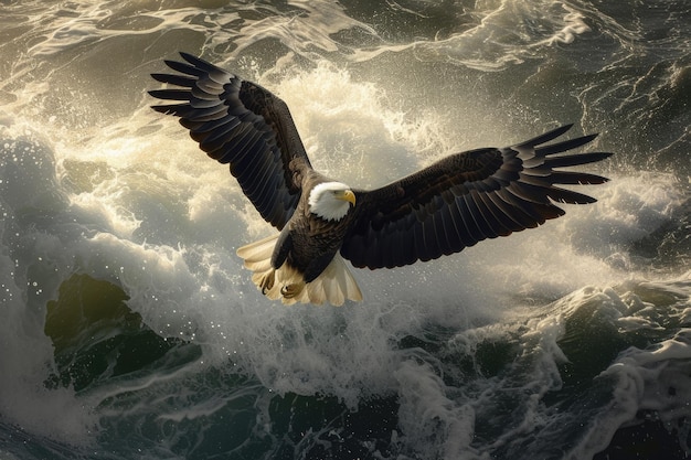 Aigle majestueux une vitrine captivante de la nature prouesse oiseau perché majestueusement et incarnant l'esprit de la liberté et de la nature sauvage une ode visuelle époustouflante à la grâce et à la puissance des oiseaux