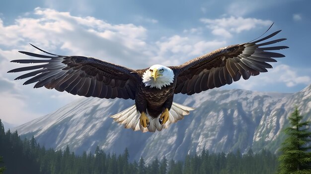 un aigle s'élevant dans le ciel