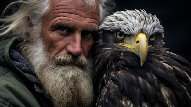 Photo un aigle à tête blanche avec un aigle a tête blanche à côté