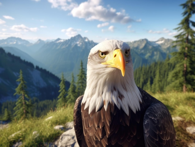 Photo l'aigle à tête blanche américain dans la nature