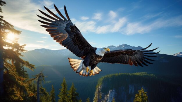 Photo l'aigle à tête blanche américain dans la nature