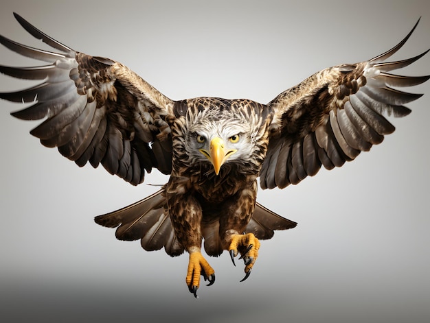 L'aigle volant avec les ailes déployées