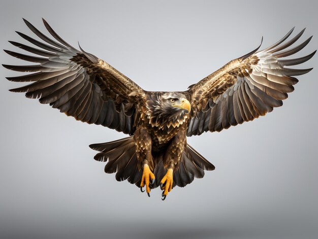 L'aigle volant avec les ailes déployées