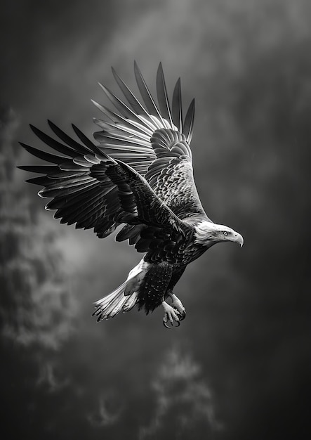 Photo l'aigle volant dans le ciel