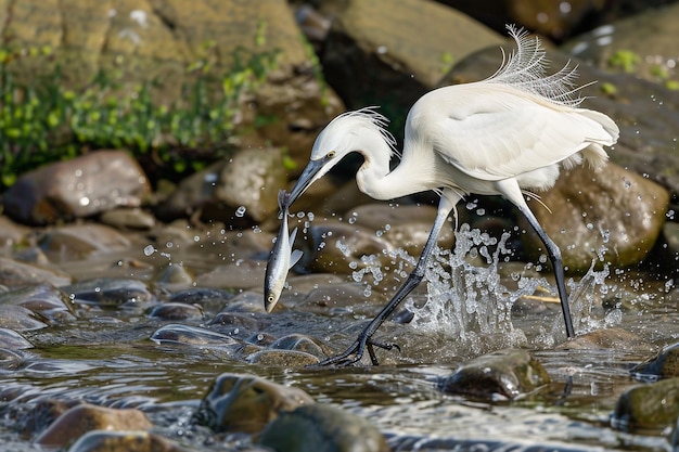 Un aigre qui attrape des poissons avec précision