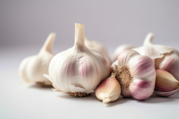 Ail frais isolé sur fond blanc