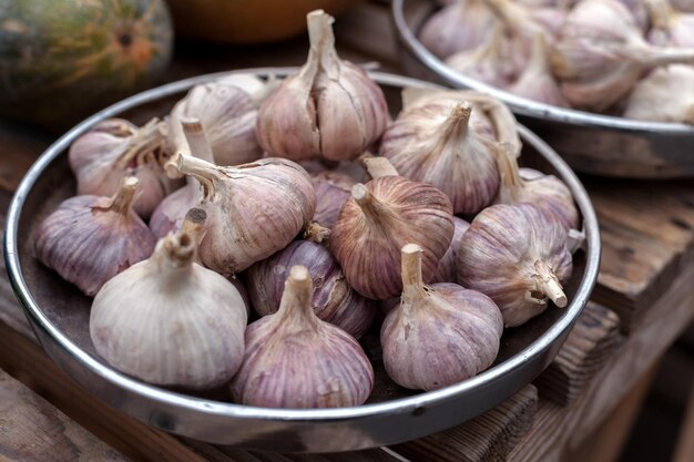 Ail en vente sur le marché Commerce à la foire