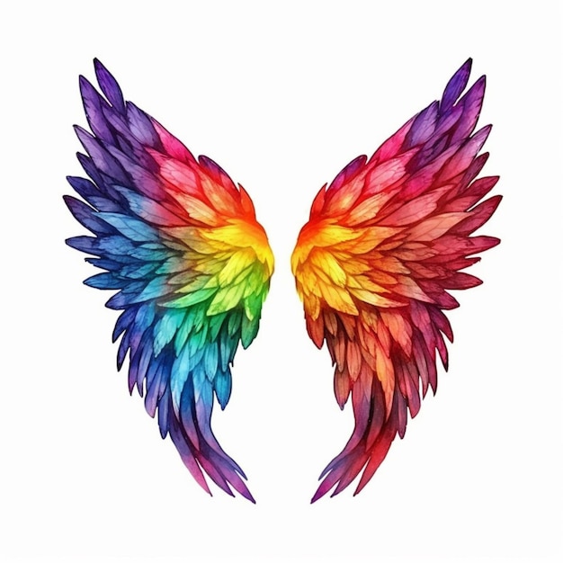 les ailes de couleur arc-en-ciel sont peintes d'une manière générative
