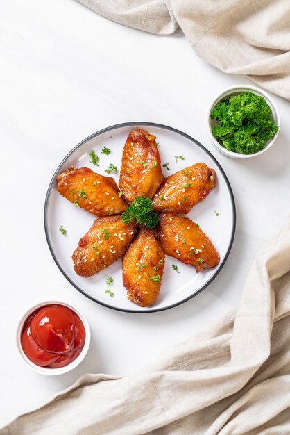 ailes de poulet barbecue au sésame blanc