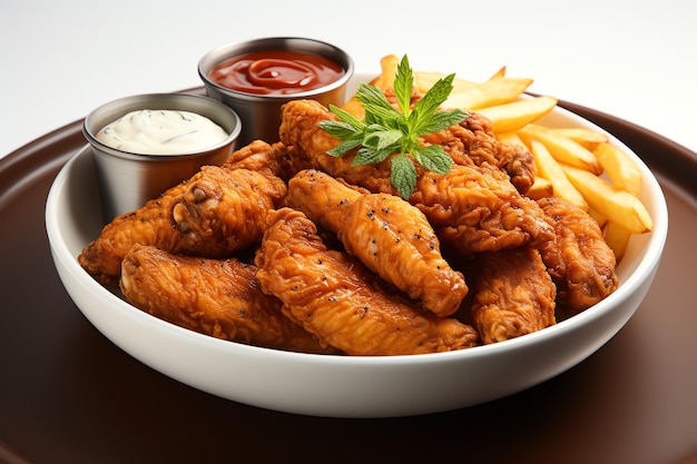 Ailes de poulet frites et barbecue au sésame blanc