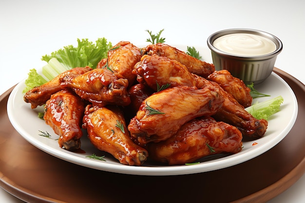 Ailes de poulet frites et barbecue au sésame blanc