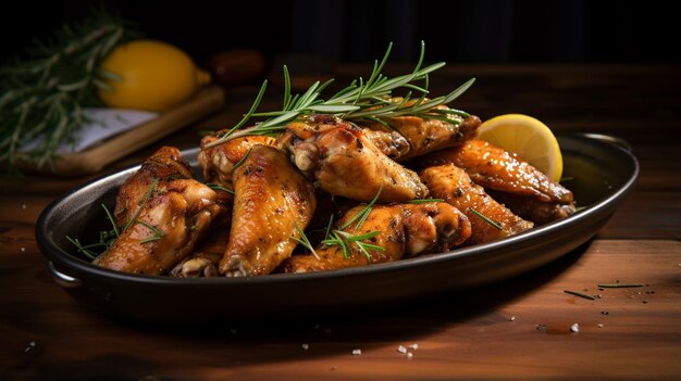 ailes de poulet grillées avec des épices et des herbes