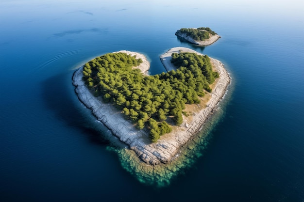 Aime l'oasis cachée une île en forme de cœur dévoilée