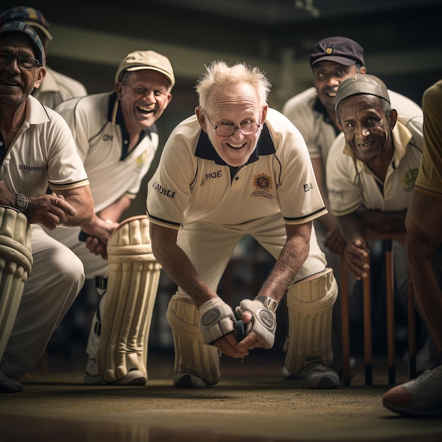 Les aînés jouent au cricket Ai Generative