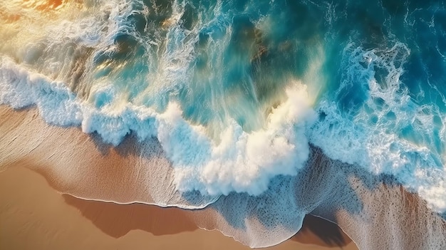 Airborne voit des vagues qui couvent avec de la mousse Ressource créative générée par l'IA