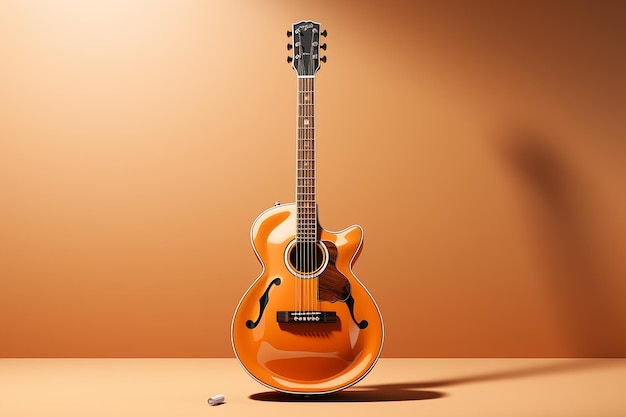 Airbrush numérique de l'illustration minimaliste d'une guitare générée par l'IA