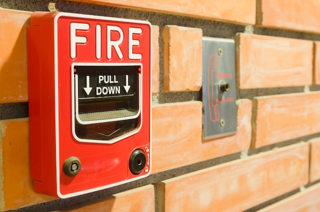 Photo alarme incendie pour le système de sécurité du bâtiment.