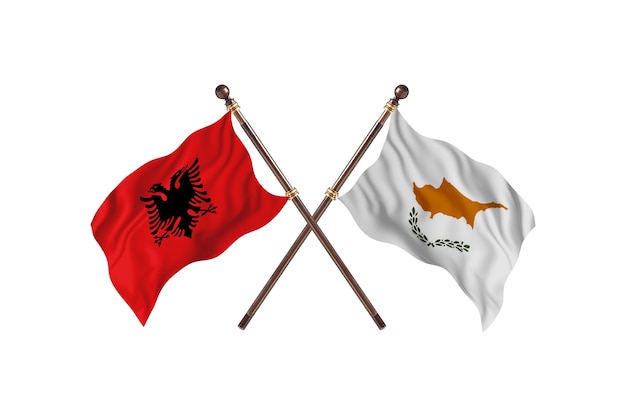 L'Albanie contre Chypre deux drapeaux