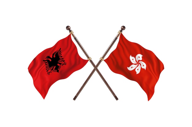 L'Albanie contre Hong Kong deux drapeaux