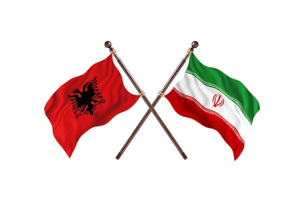 L'Albanie contre l'Iran deux drapeaux