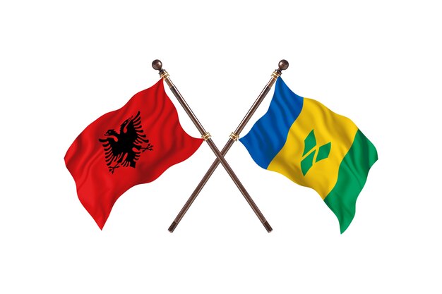 L'Albanie contre Saint-Vincent-et-les Grenadines Deux Drapeaux