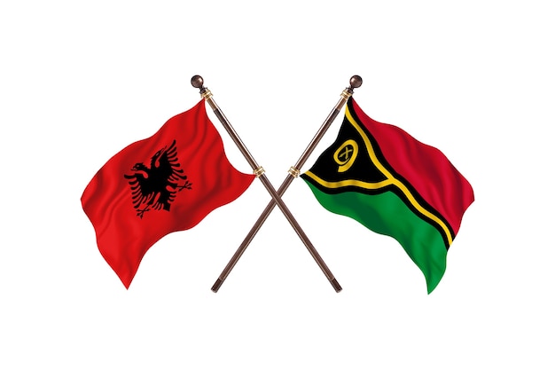 Albanie contre Vanuatu deux drapeaux