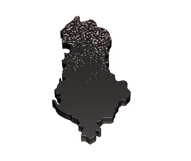 Albanie premium exclusif carte noire 3d illustration isolé sur fond blanc