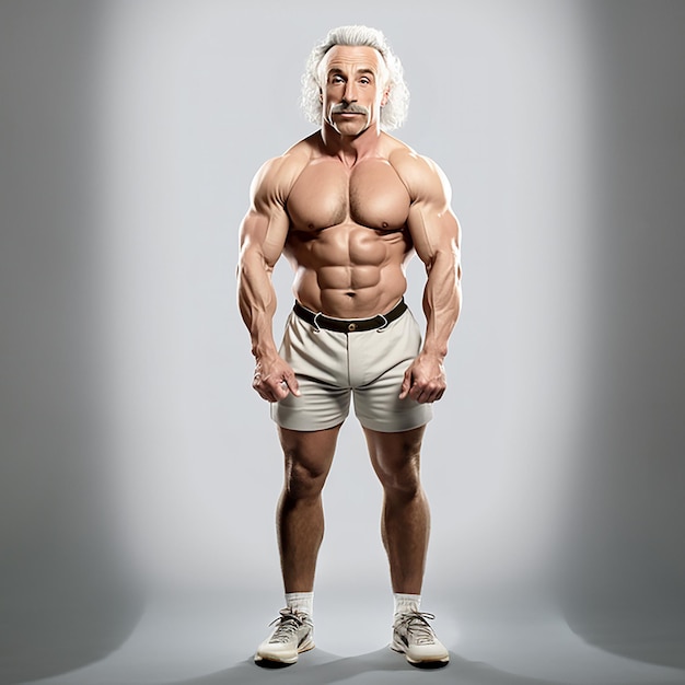 Albert Einstein avec Muscle Body Builder