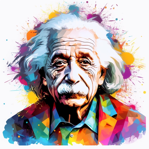 Albert Einstein vecteur de graffitis colorés à l'arrière-plan isolé