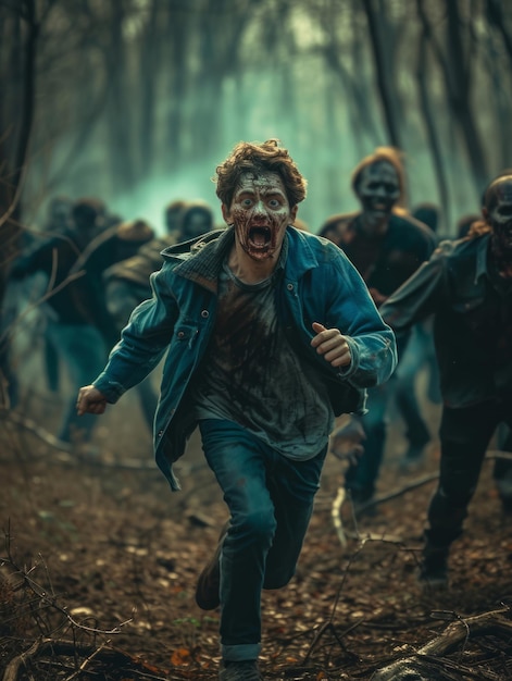 Un album photo visuel de monstres zombies plein d'ondes d'horreur et de moments d'apocalypse