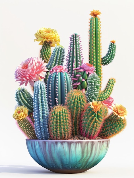 Album photo visuel de plantes de cactus du désert plein d'ambiance d'été et de moments de floraison pour les amateurs de plantes