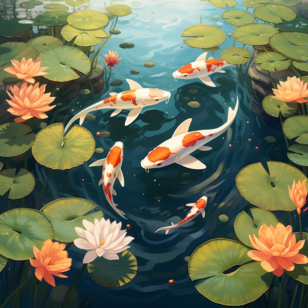 Un album visuel de poissons Koi plein d'émotions de méditation et de moments magnifiques pour les amateurs de koi