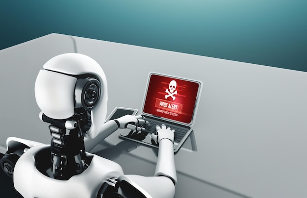 Une alerte d'avertissement de virus sur l'écran de l'ordinateur a détecté une cybermenace à la mode