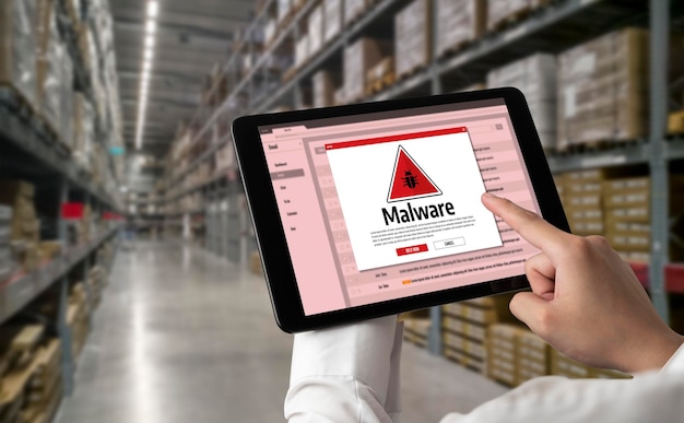 Alerte de malware de cyberattaque affiche la menace détectée sur l'écran de l'ordinateur