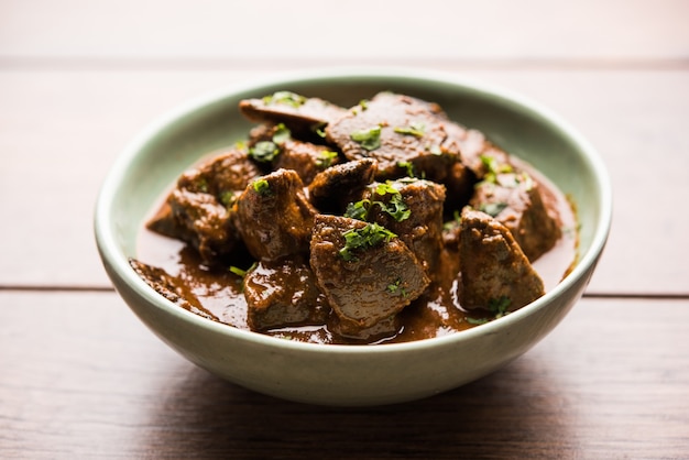 Alevins de foie de mouton ou Kaleji masala, recette populaire non végétarienne d'Inde et du Pakistan