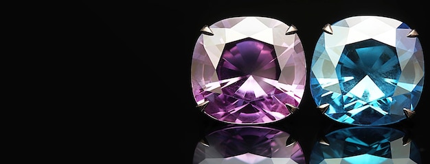 L'alexandrite est une pierre naturelle précieuse rare sur un fond noir généré par l'IA.