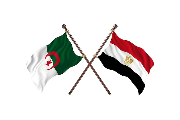 L'Algérie contre l'Egypte deux drapeaux