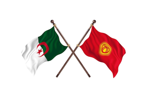 Algérie contre Kirghizistan deux drapeaux