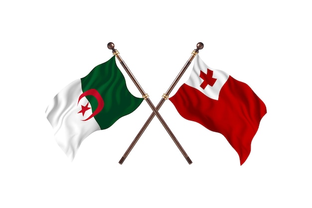 Algérie contre Tonga Deux Drapeaux