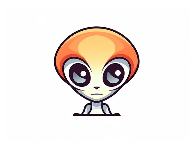 Alien dessin animé logo insigne design symbole dessin animé plat style illustration AI générative