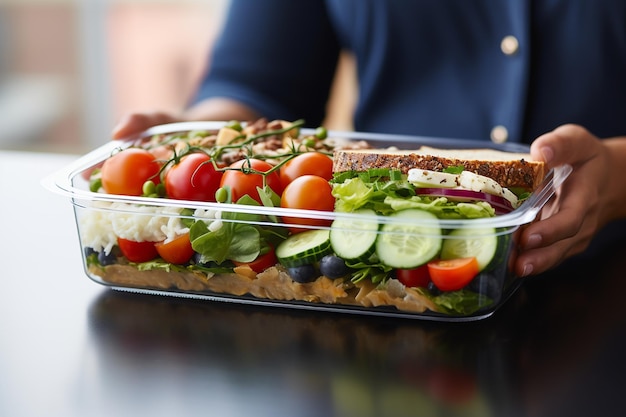 Photo une alimentation équilibrée sur une assiette