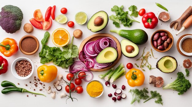 Alimentation et régime végétariens sains et propres