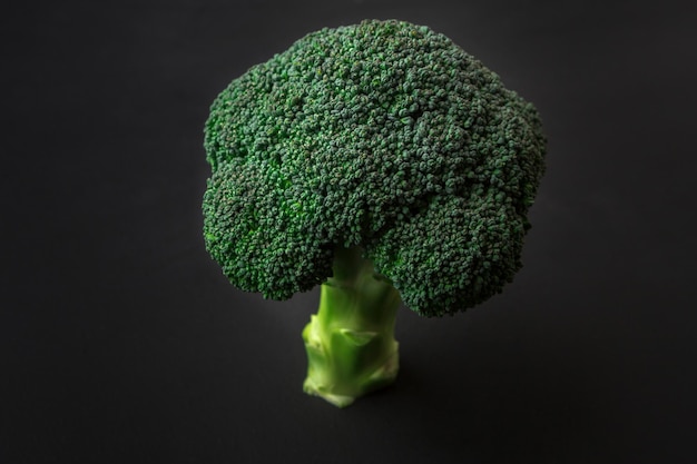 Alimentation saine, brocoli vert frais sur fond sombre