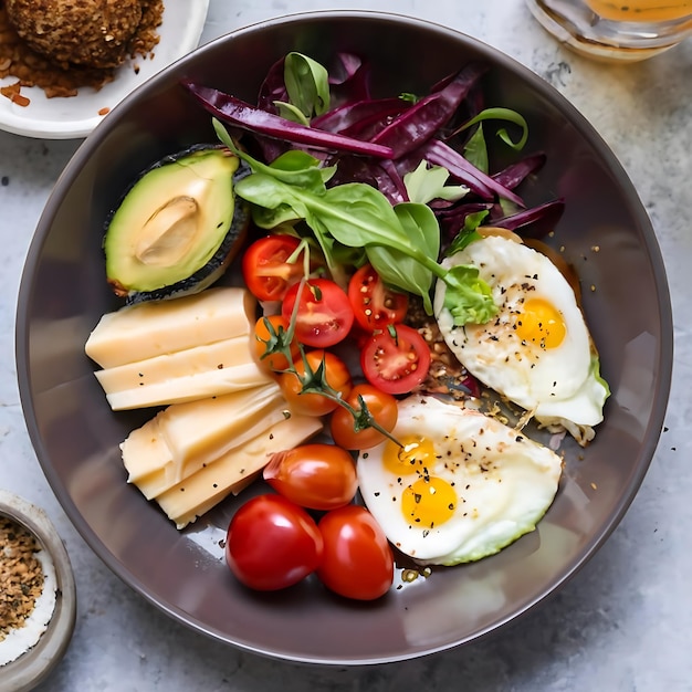 Alimentation saine à faible teneur en glucides régime céto-cétogène plan de repas protéines graisses