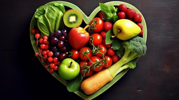 Alimentation saine manger avec des fruits et légumes frais